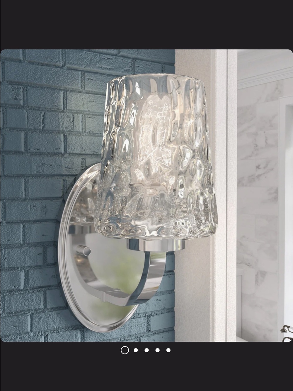 Clear Glass Textured Wall Sconce with Polished Chrome Finish